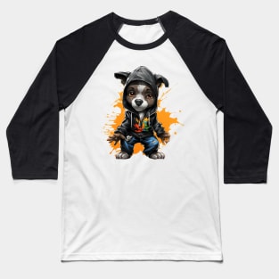 Cool Graffitti Cartoon Dog Baseball T-Shirt